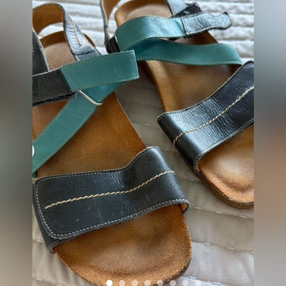 Nature Is Future Blue and Brown Sandals